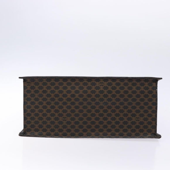 CELINE Macadam Canvas Hand Bag PVC Leather Black Gold Auth ep10383