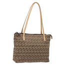 FENDI Zucchino Canvas Hand Bag Beige Auth ep10385-1