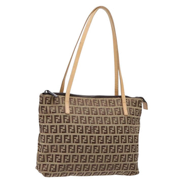 FENDI Zucchino Canvas Hand Bag Beige Auth ep10385