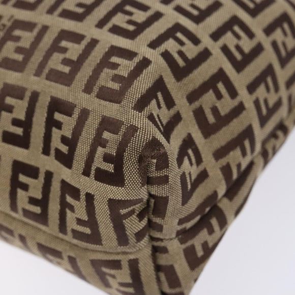 FENDI Zucchino Canvas Hand Bag Beige Auth ep10385