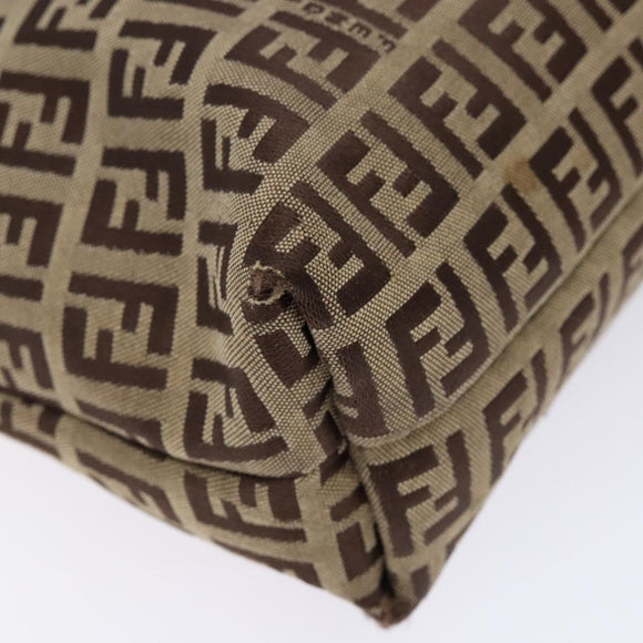FENDI Zucchino Canvas Hand Bag Beige Auth ep10385