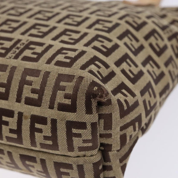 FENDI Zucchino Canvas Hand Bag Beige Auth ep10385