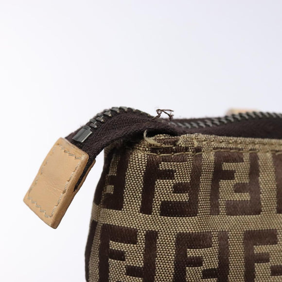 FENDI Zucchino Canvas Hand Bag Beige Auth ep10385