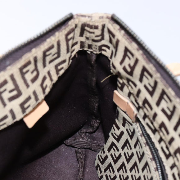 FENDI Zucchino Canvas Hand Bag Beige Auth ep10385