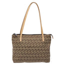 FENDI Zucchino Canvas Hand Bag Beige Auth ep10385-13