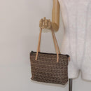 FENDI Zucchino Canvas Hand Bag Beige Auth ep10385-23
