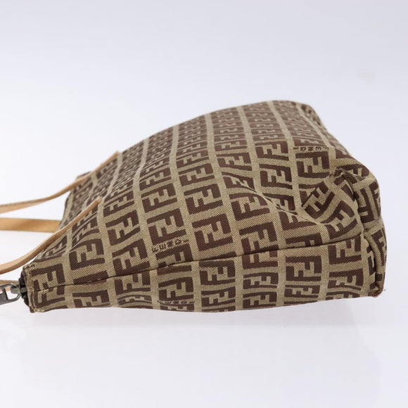 FENDI Zucchino Canvas Hand Bag Beige Auth ep10385