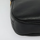 GUCCI Web Sherry Line Shoulder Bag Leather Black Gold 001 406 0552 Auth ep10387-9