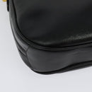 GUCCI Web Sherry Line Shoulder Bag Leather Black Gold 001 406 0552 Auth ep10387-15