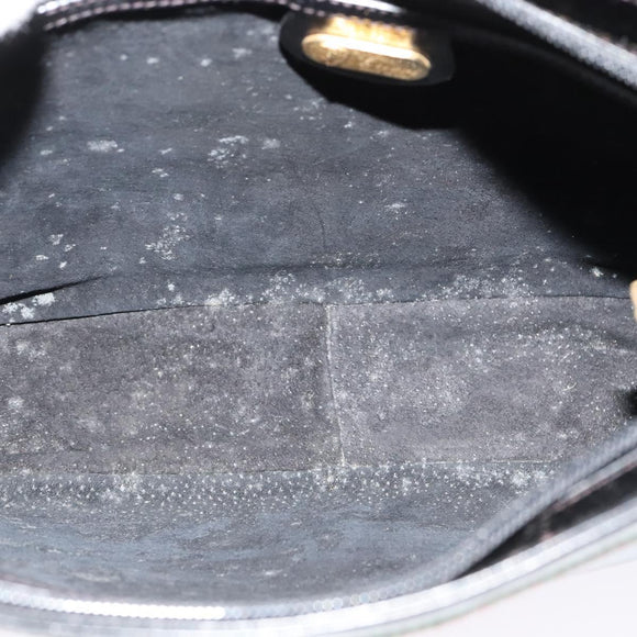 GUCCI Web Sherry Line Shoulder Bag Leather Black Gold 001 406 0552 Auth ep10387