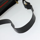 GUCCI Web Sherry Line Shoulder Bag Leather Black Gold 001 406 0552 Auth ep10387-7