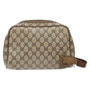 GUCCI GG Supreme Clutch Bag PVC Beige Auth ep10390-3
