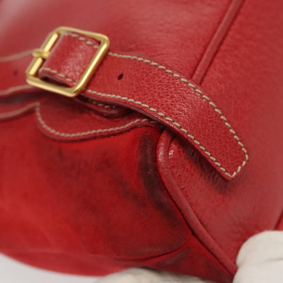 GUCCI Bamboo Backpack Suede Red Gold 003 1705 0030 Auth ep10393