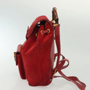 GUCCI Bamboo Backpack Suede Red Gold 003 1705 0030 Auth ep10393-4