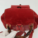 GUCCI Bamboo Backpack Suede Red Gold 003 1705 0030 Auth ep10393-6