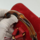 GUCCI Bamboo Backpack Suede Red Gold 003 1705 0030 Auth ep10393-7