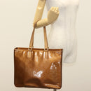 LOUIS VUITTON Monogram Vernis Columbus Tote Bag Bronze M91134 LV Auth ep10401-23