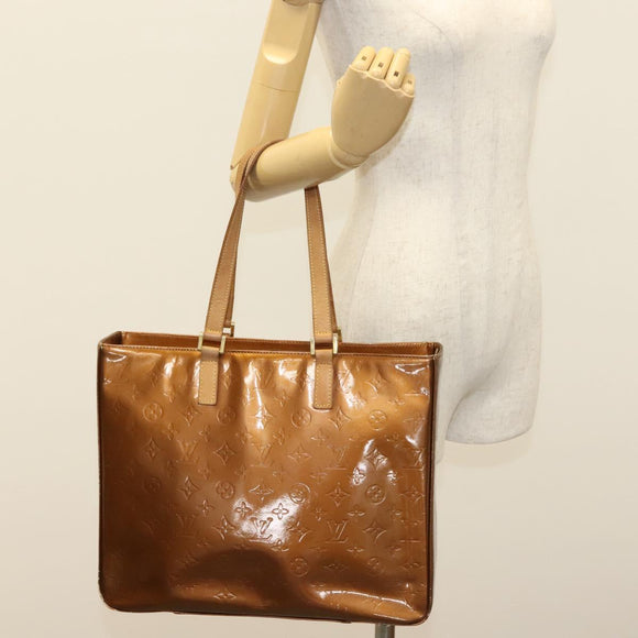 LOUIS VUITTON Monogram Vernis Columbus Tote Bag Bronze M91134 LV Auth ep10401