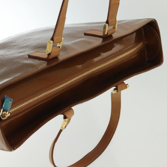 LOUIS VUITTON Monogram Vernis Columbus Tote Bag Bronze M91134 LV Auth ep10401