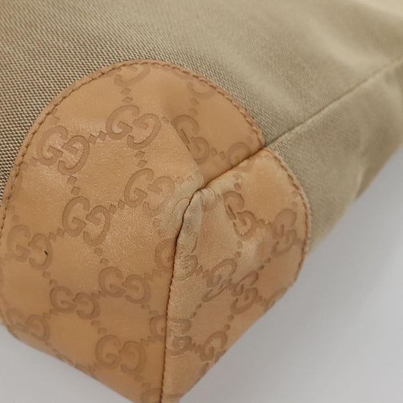 GUCCI Guccissima Shoulder Bag Canvas Beige Silver 257301 Auth ep10403