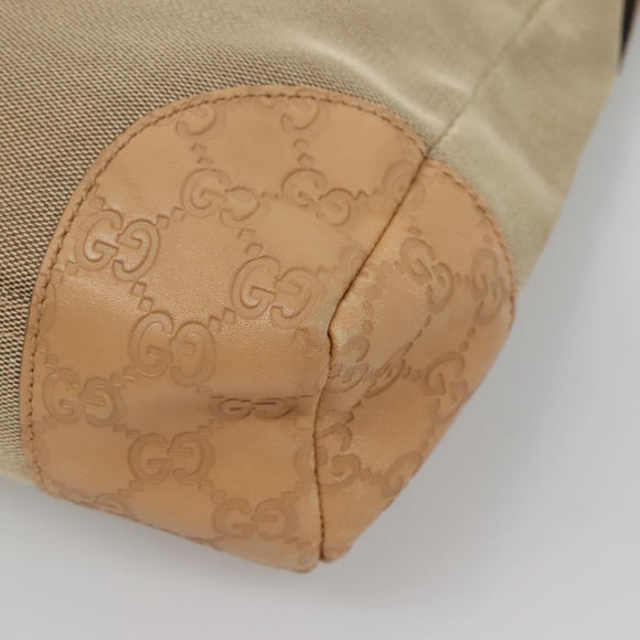 GUCCI Guccissima Shoulder Bag Canvas Beige Silver 257301 Auth ep10403