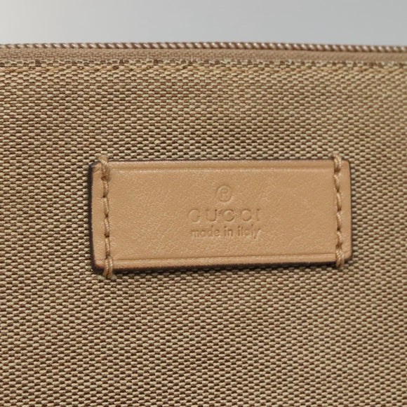 GUCCI Guccissima Shoulder Bag Canvas Beige Silver 257301 Auth ep10403