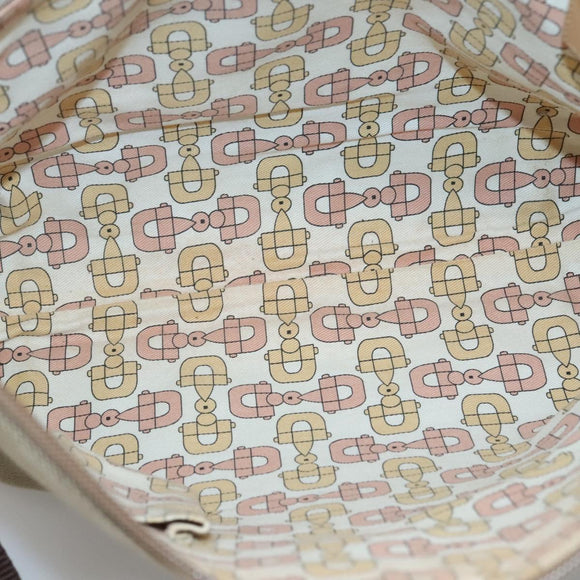 GUCCI Guccissima Shoulder Bag Canvas Beige Silver 257301 Auth ep10403