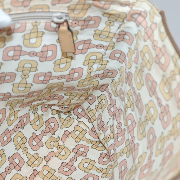 GUCCI Guccissima Shoulder Bag Canvas Beige Silver 257301 Auth ep10403