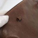 PRADA Chain Tote Bag Leather Brown Auth ep10406-9