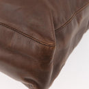 PRADA Chain Tote Bag Leather Brown Auth ep10406-16