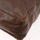 PRADA Chain Tote Bag Leather Brown Auth ep10406-10