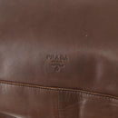 PRADA Chain Tote Bag Leather Brown Auth ep10406-11