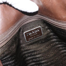 PRADA Chain Tote Bag Leather Brown Auth ep10406-18