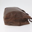 PRADA Chain Tote Bag Leather Brown Auth ep10406-3