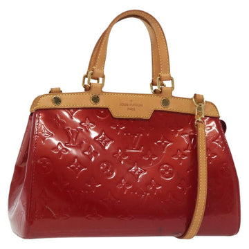 LOUIS VUITTON Monogram Vernis Brea PM Hand Bag Red M91623 LV Auth ep10407