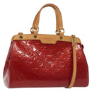 LOUIS VUITTON Monogram Vernis Brea PM Hand Bag Red M91623 LV Auth ep10407-1