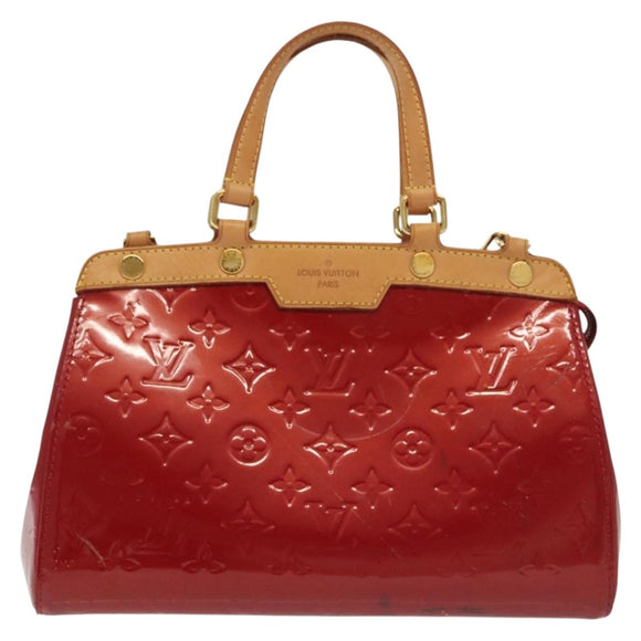 LOUIS VUITTON Monogram Vernis Brea PM Hand Bag Red M91623 LV Auth ep10407