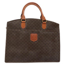 CELINE Macadam Canvas Hand Bag PVC Leather Brown Gold Auth ep10408-1