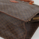 CELINE Macadam Canvas Hand Bag PVC Leather Brown Gold Auth ep10408-8