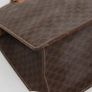 CELINE Macadam Canvas Hand Bag PVC Leather Brown Gold Auth ep10408-15