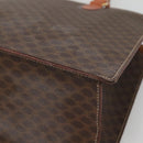 CELINE Macadam Canvas Hand Bag PVC Leather Brown Gold Auth ep10408-16