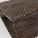 CELINE Macadam Canvas Hand Bag PVC Leather Brown Gold Auth ep10408-17