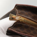 CELINE Macadam Canvas Hand Bag PVC Leather Brown Gold Auth ep10408-9