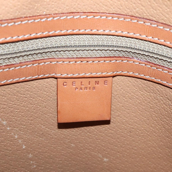 CELINE Macadam Canvas Hand Bag PVC Leather Brown Gold Auth ep10408