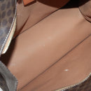 CELINE Macadam Canvas Hand Bag PVC Leather Brown Gold Auth ep10408-10