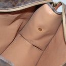 CELINE Macadam Canvas Hand Bag PVC Leather Brown Gold Auth ep10408-20