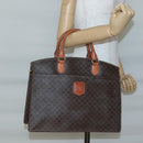 CELINE Macadam Canvas Hand Bag PVC Leather Brown Gold Auth ep10408-23