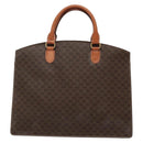 CELINE Macadam Canvas Hand Bag PVC Leather Brown Gold Auth ep10408-2