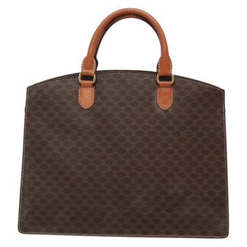 CELINE Macadam Canvas Hand Bag PVC Leather Brown Gold Auth ep10408 - 0