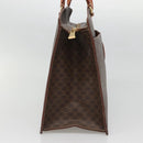 CELINE Macadam Canvas Hand Bag PVC Leather Brown Gold Auth ep10408-3